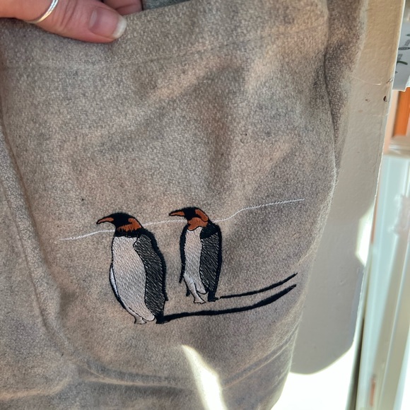 Vintage Canadian wool northern parka size 10 beige with penguins - Picture 6 of 6